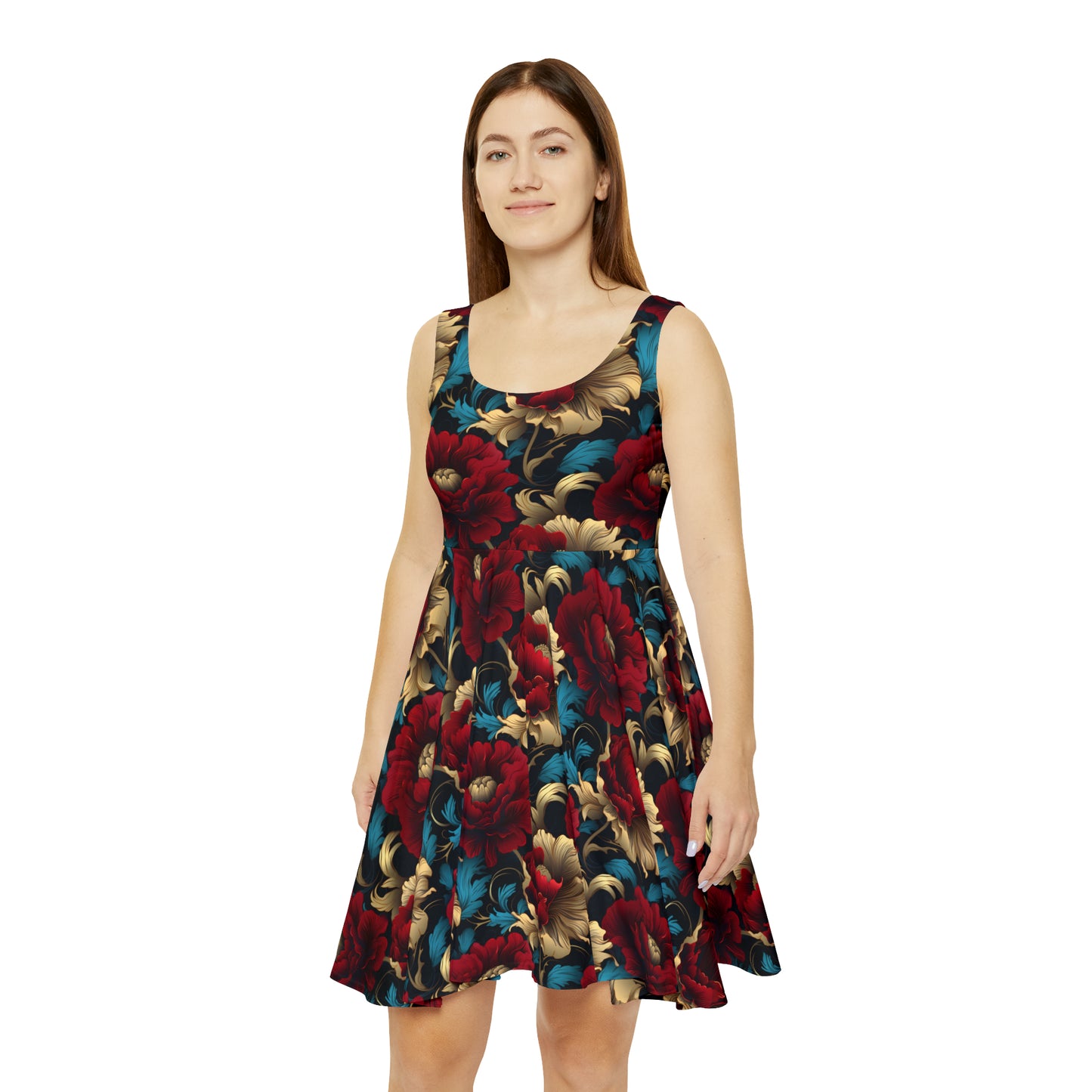 Chiaroscuro Red Flower Women's Dress
