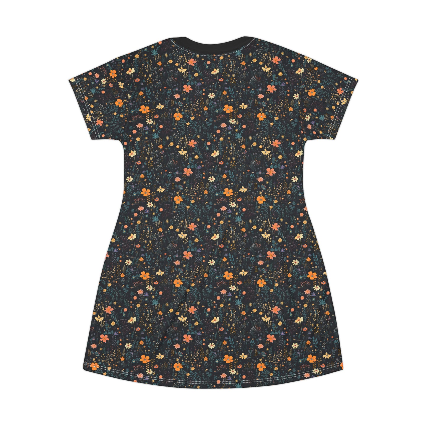 Summer Flower Pattern T-Shirt Dress