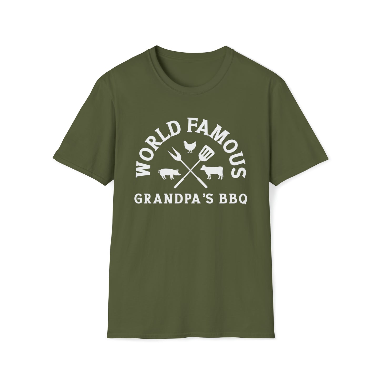 World's Famous Grandpa's BBQ | Funny Gift | Father's Day | Gildan | Unisex T-Shirt Design