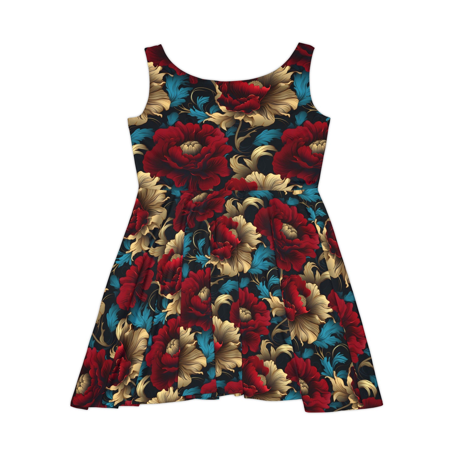 Chiaroscuro Red Flower Women's Dress