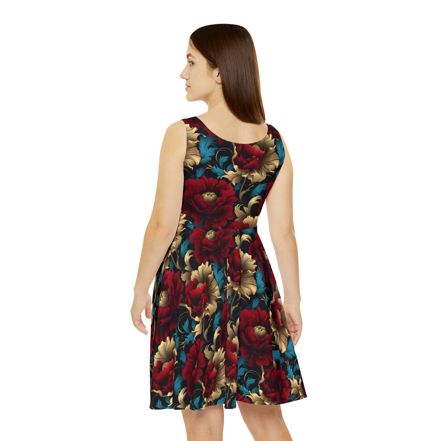 Chiaroscuro Red Flower Women's Dress