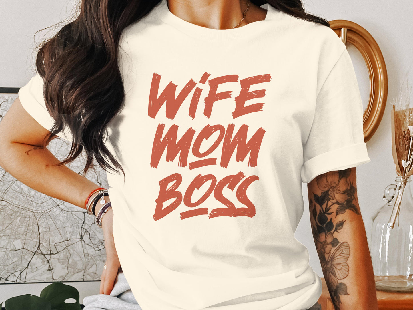 Wife Mom Boss Graphic Tee Casual Style Shirt product