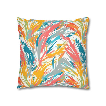 Multicolored Palm Leaves Pillow Case