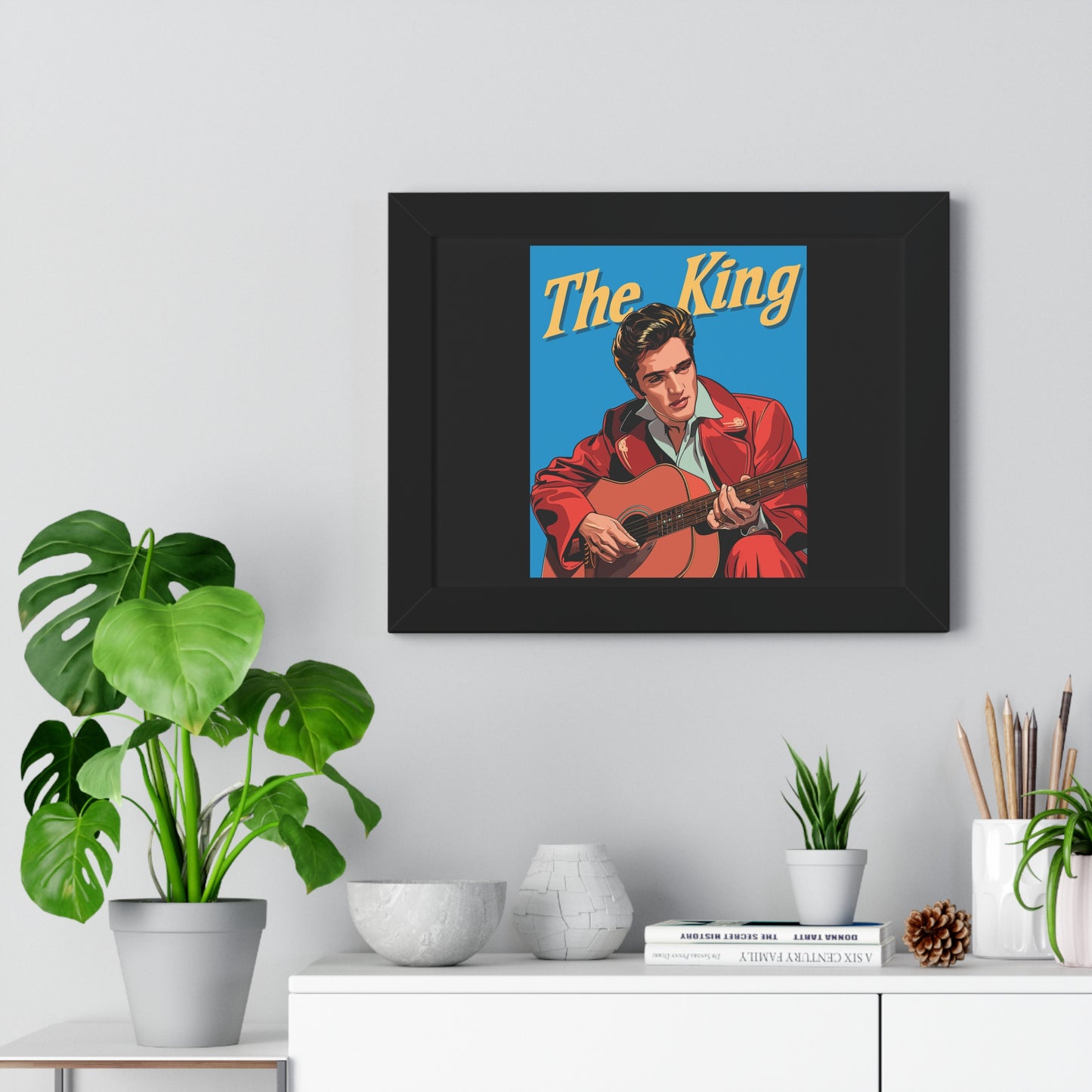 The King Elvis Presley Framed Poster - Iconic Rock and Roll Wall Art, Music Legend Home Decor