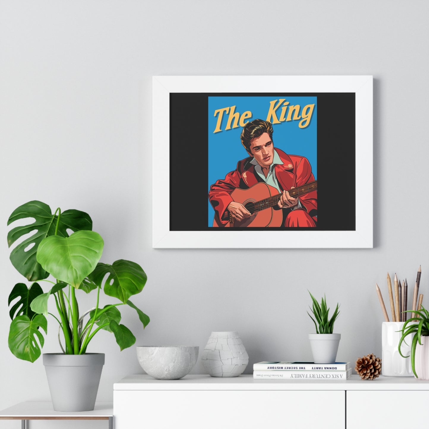 The King Elvis Presley Framed Poster - Iconic Rock and Roll Wall Art, Music Legend Home Decor