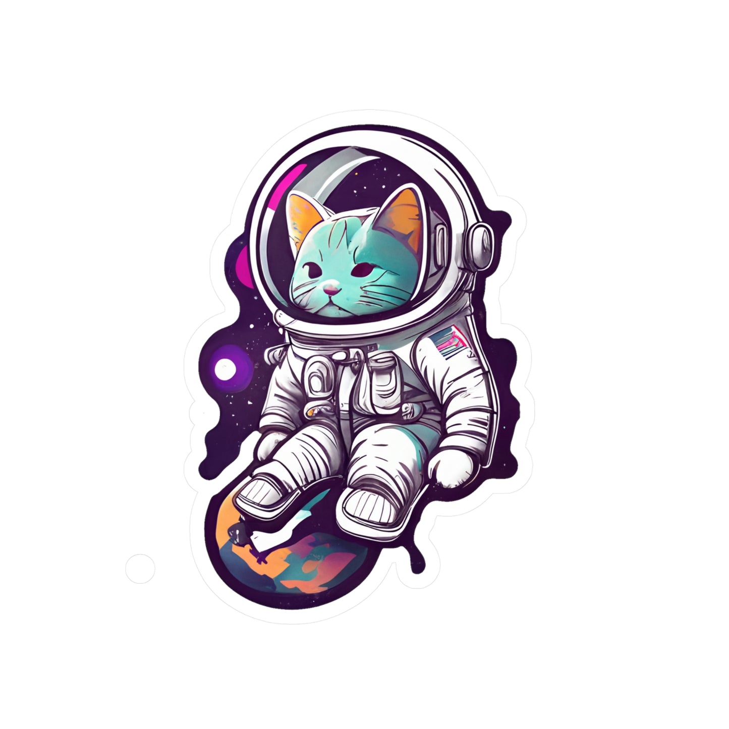 Cat In Space Vinyl Die-Cut Stickers