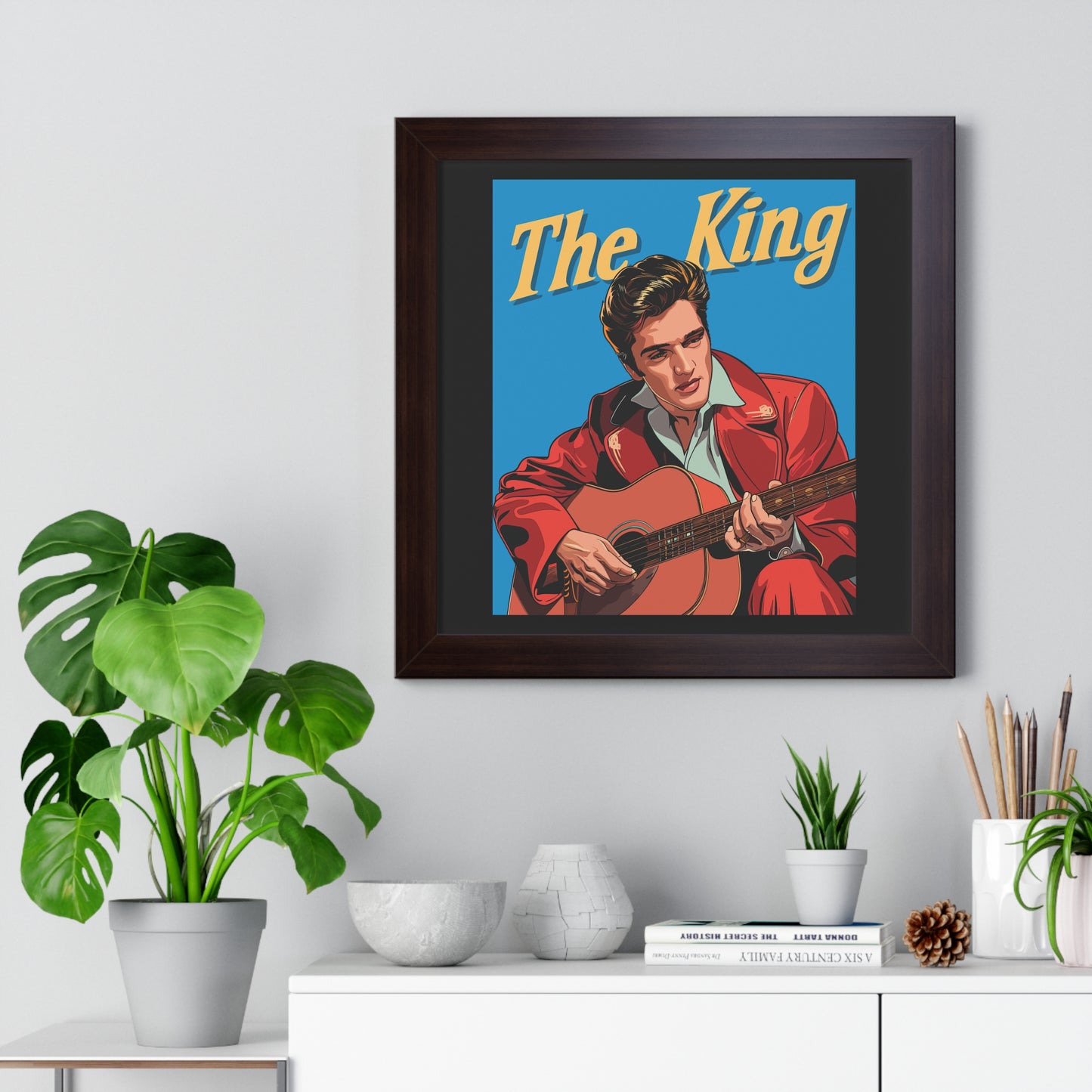 The King Elvis Presley Framed Poster - Iconic Rock and Roll Wall Art, Music Legend Home Decor