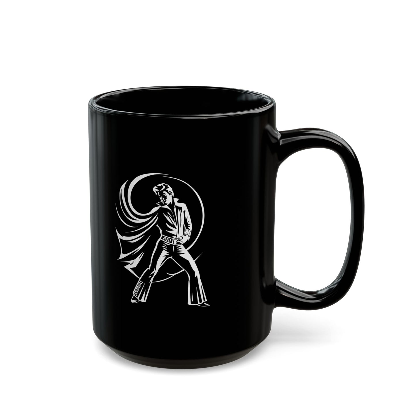 Elvis The King Black Mug