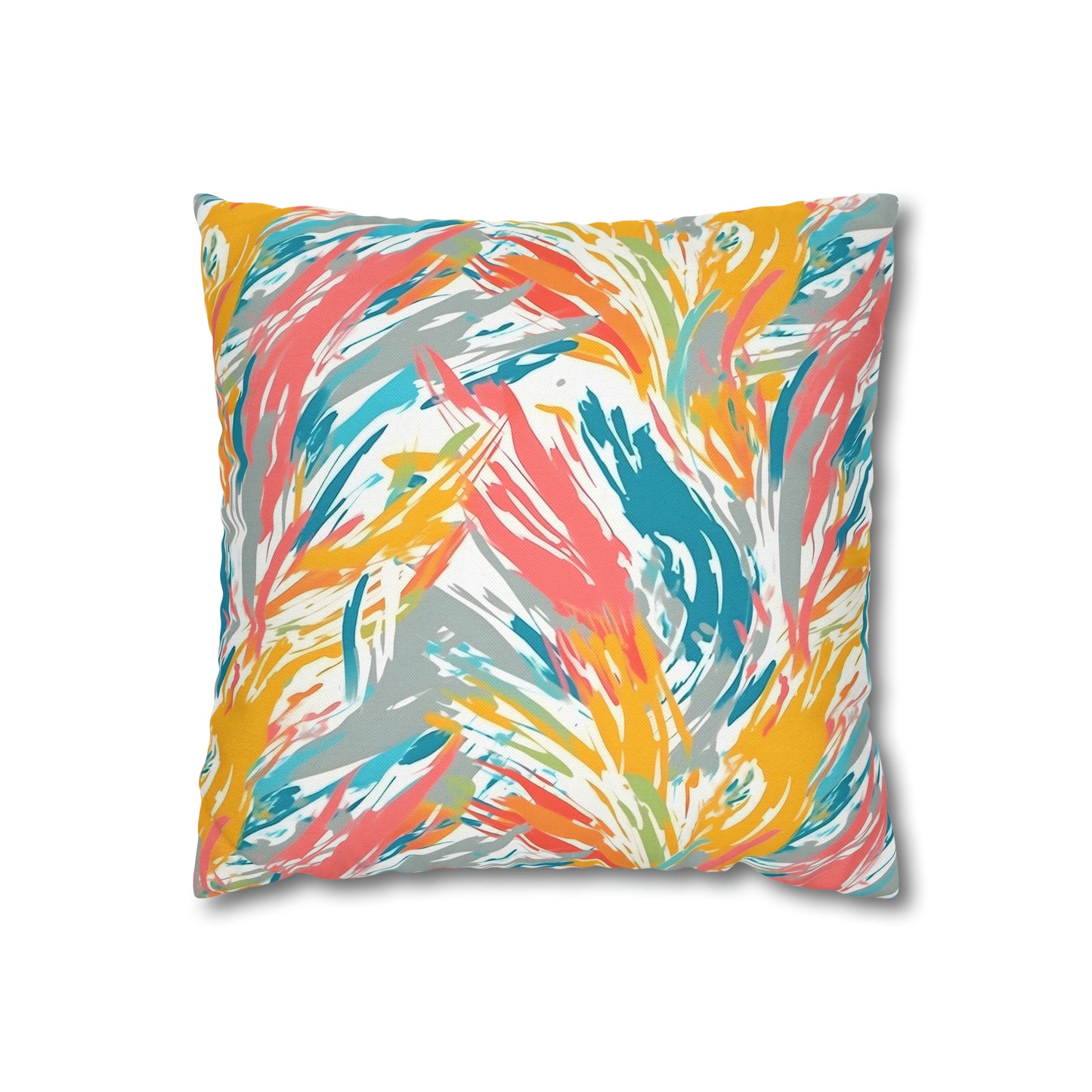 Multicolored Palm Leaves Pillow Case