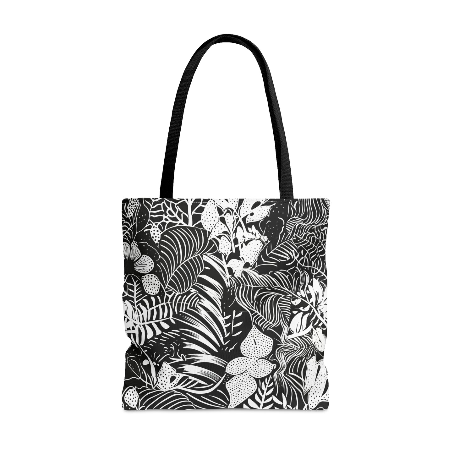 Black and White Tropical Tote Bag