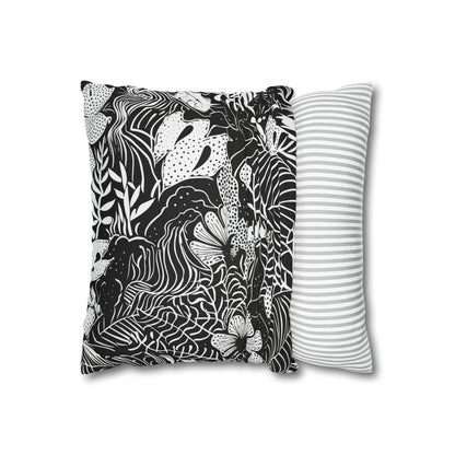 Black and White Tropical Pillow Case