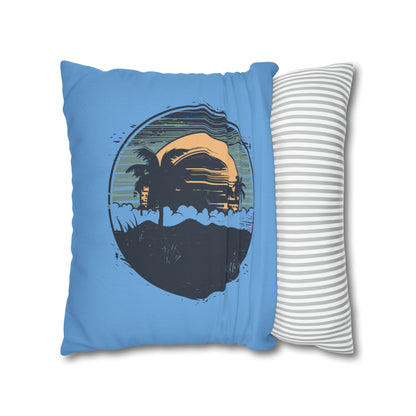 Coastal Tranquility: Beach Sunset Motif Pillow Case