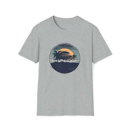 Sunburst Silhouette at Sunrise T-Shirt - Beach Vibes, Sunset Shirt, Summer Holiday Shirt, Summer Vacation Gift, Hawaiian Shirt