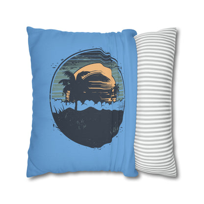 Coastal Tranquility: Beach Sunset Motif Pillow Case