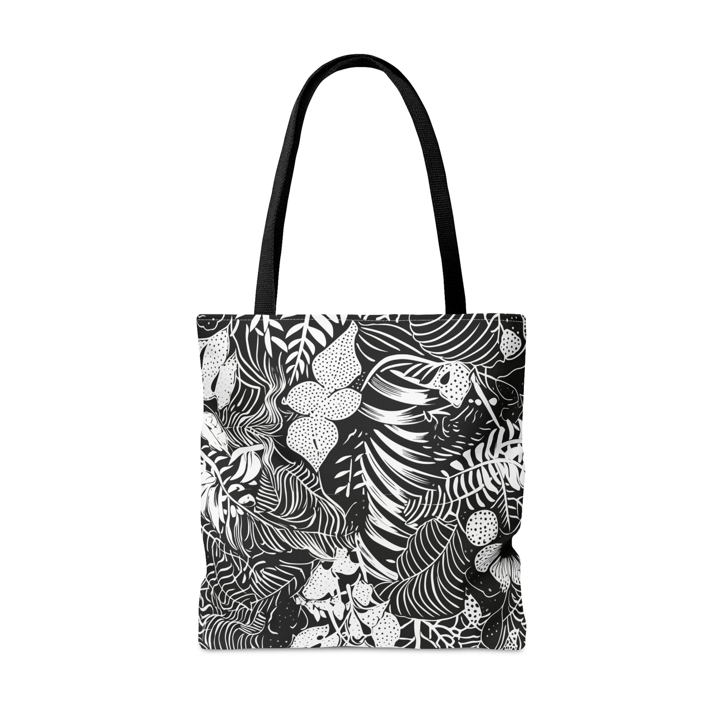 Black and White Tropical Tote Bag