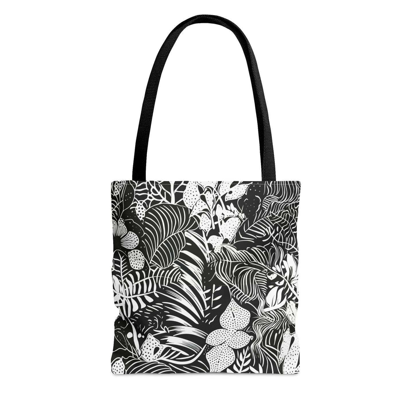 Black and White Tropical Tote Bag