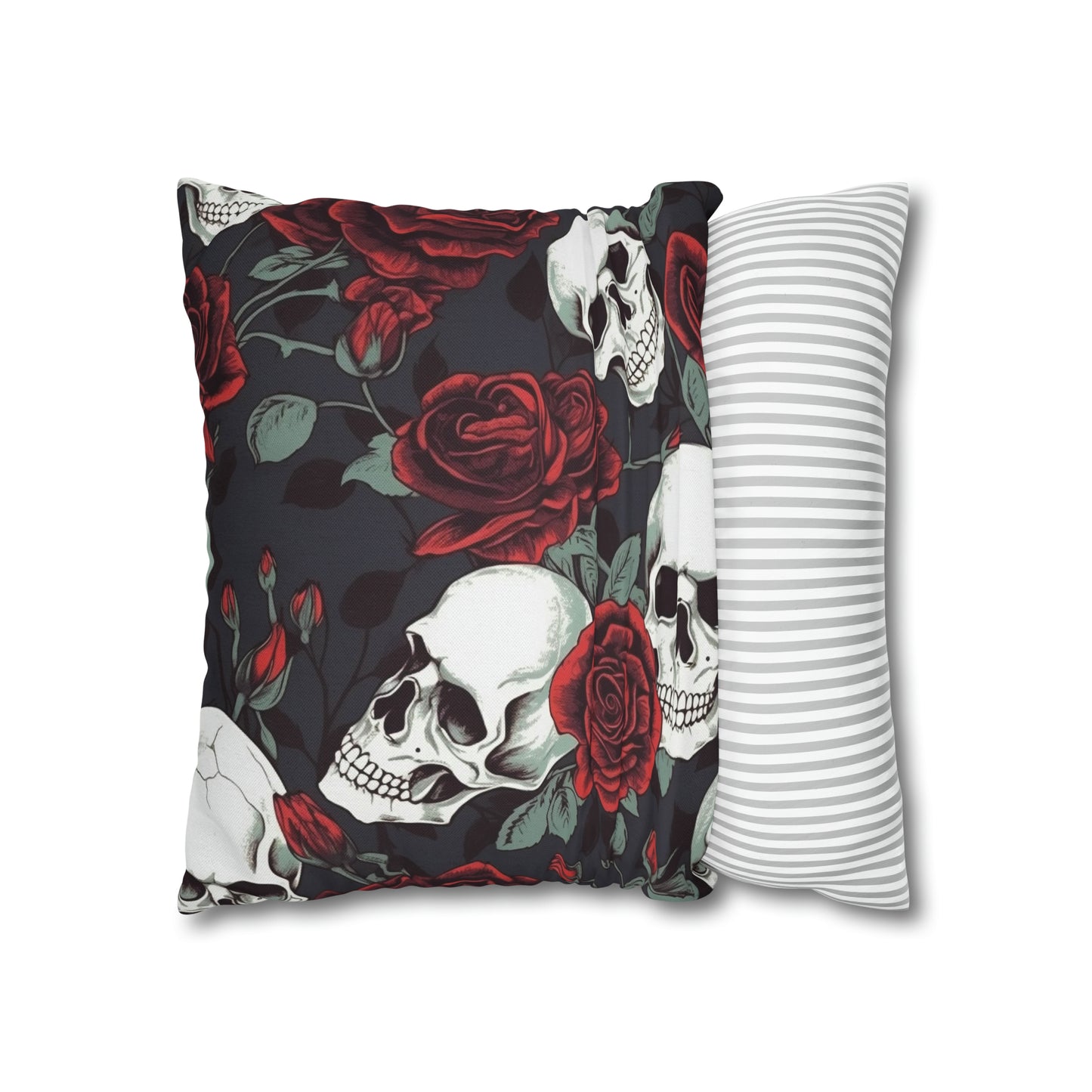 Floral Skulls and Roses Pillow Case