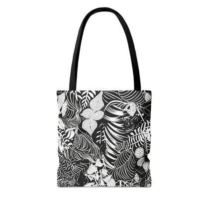 Black and White Tropical Tote Bag