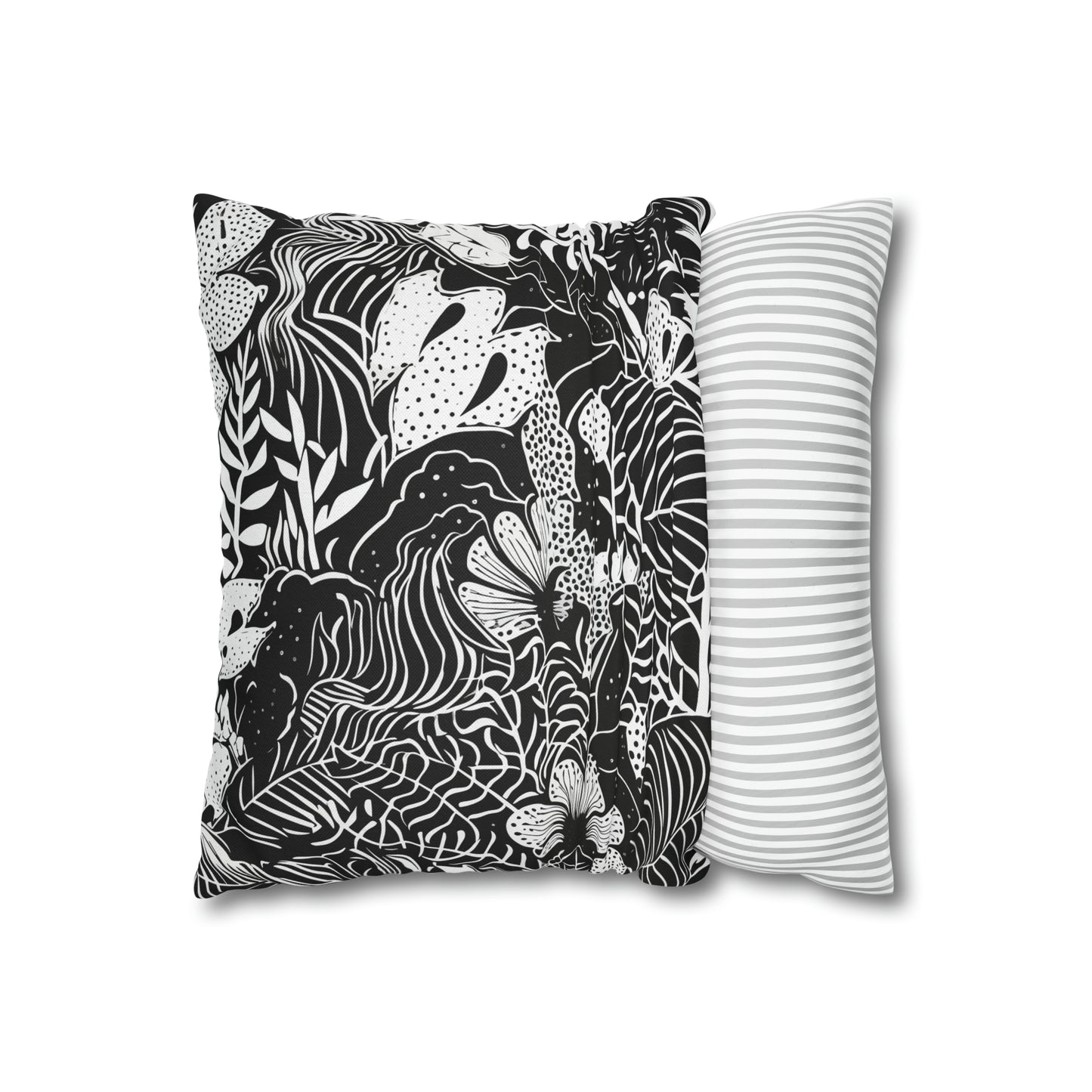 Black and White Tropical Pillow Case