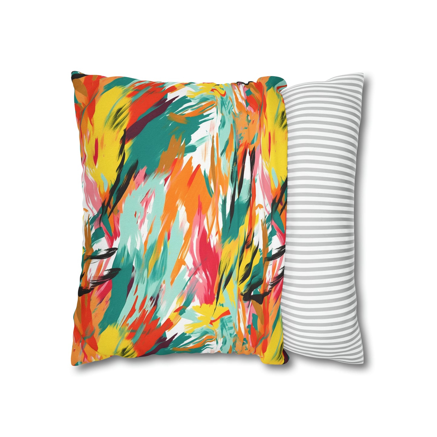 Exotic Flora and Fauna Abstract Paints Pillow Case