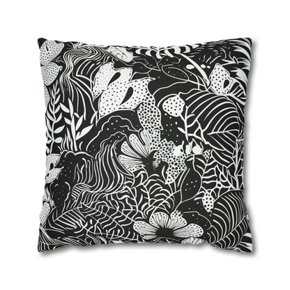 Black and White Tropical Pillow Case