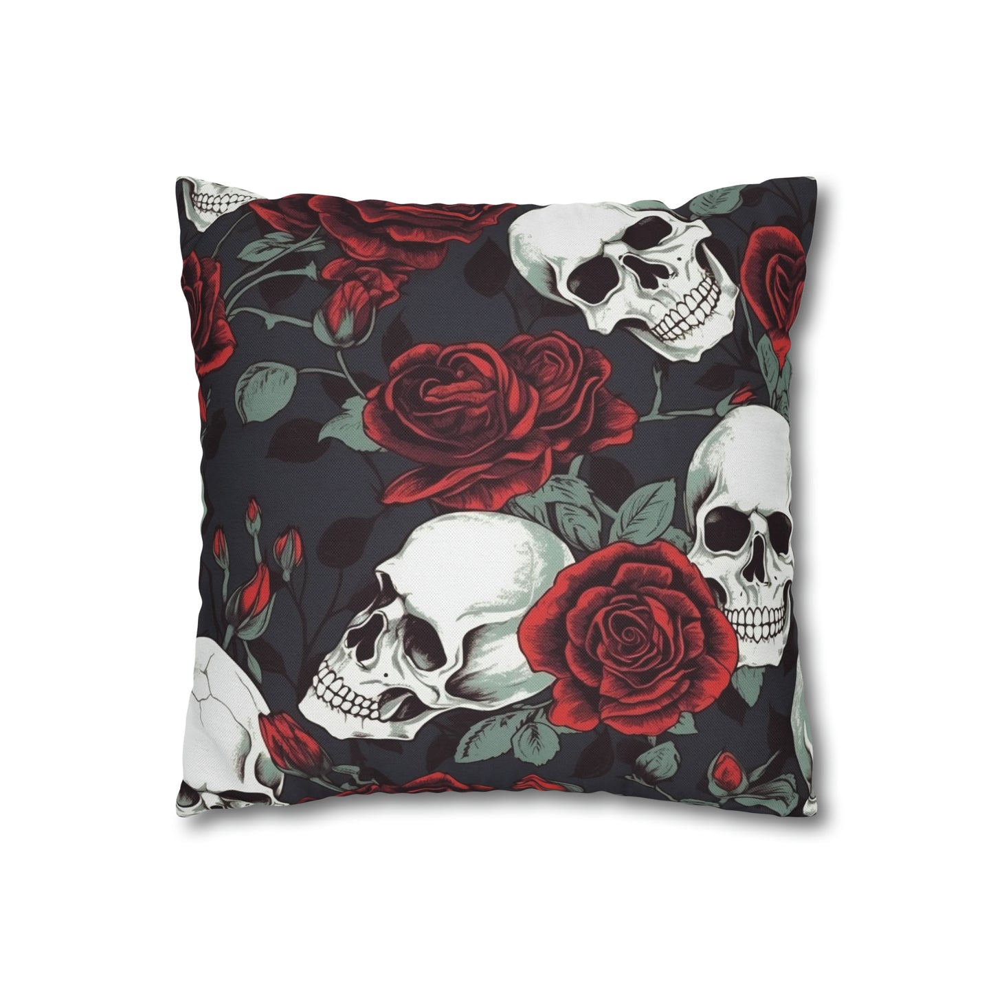 Floral Skulls and Roses Pillow Case