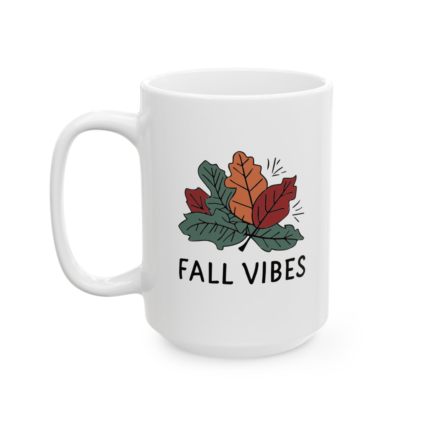 Fall Vibes Coffee Mug - Autumn Season White Ceramic Cup, Perfect for Fall Lovers