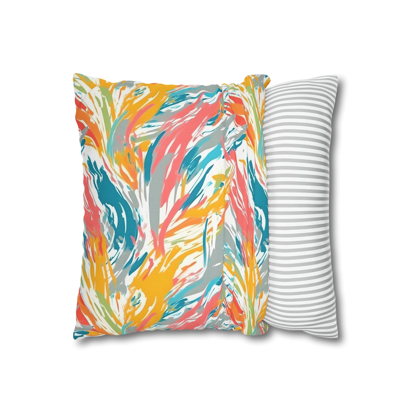 Multicolored Palm Leaves Pillow Case