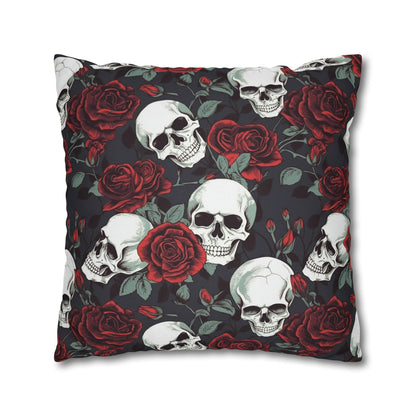 Floral Skulls and Roses Pillow Case