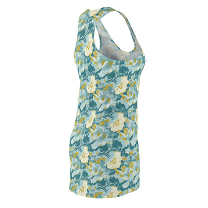 Green and Yellow Floral Racerback Dress