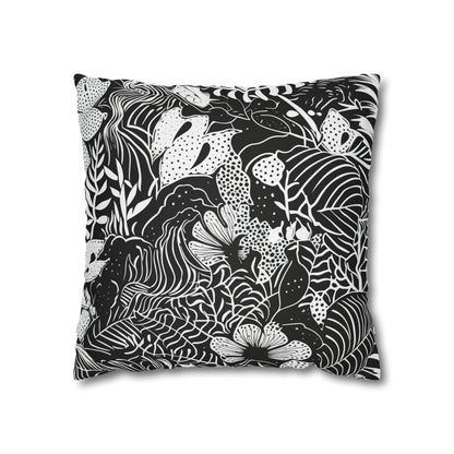 Black and White Tropical Pillow Case