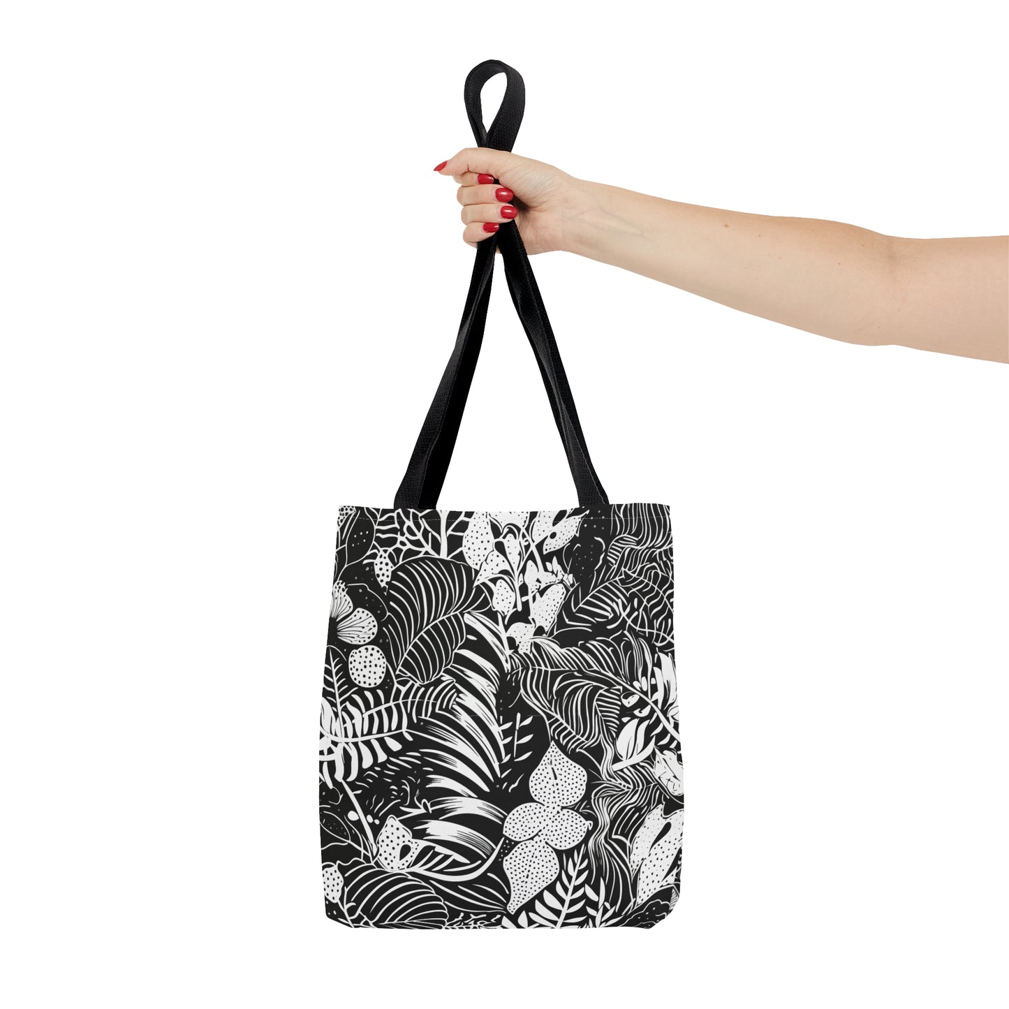 Black and White Tropical Tote Bag