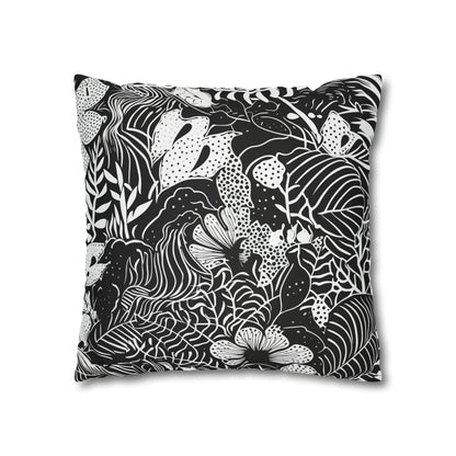 Black and White Tropical Pillow Case