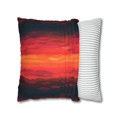 Red Sunset Pillow Case