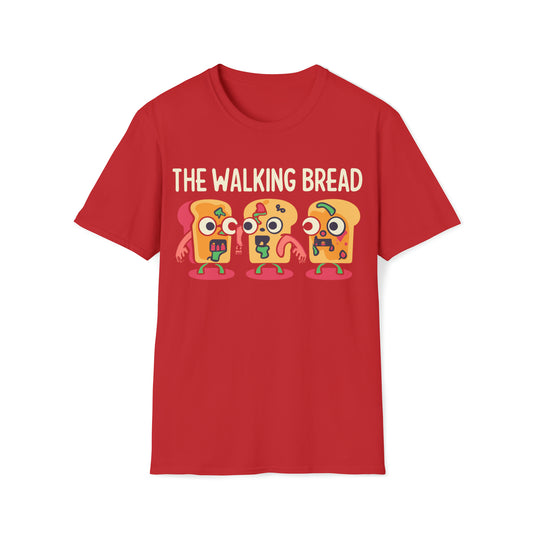 The Walking Bread Zombie T-Shirt - Foodie Parody Tee Unisex Softstyle T-Shirt