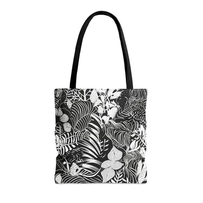 Black and White Tropical Tote Bag