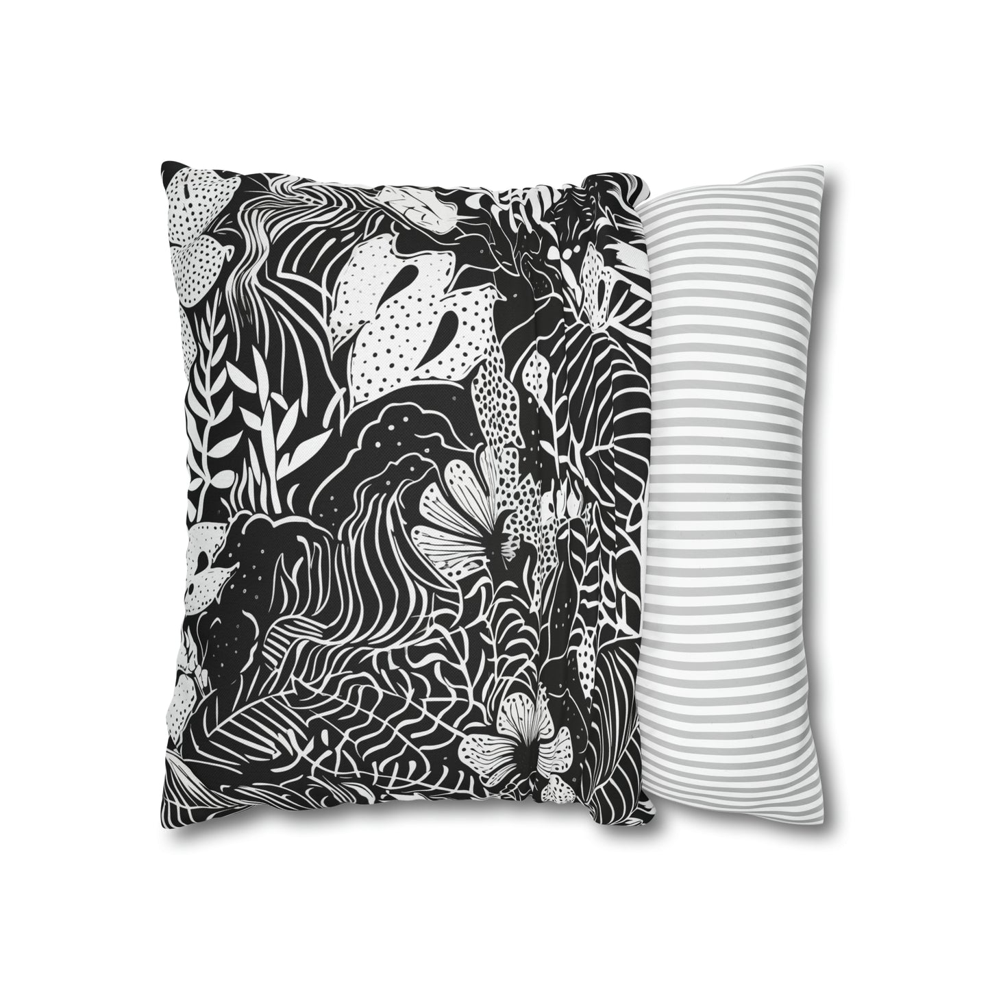 Black and White Tropical Pillow Case