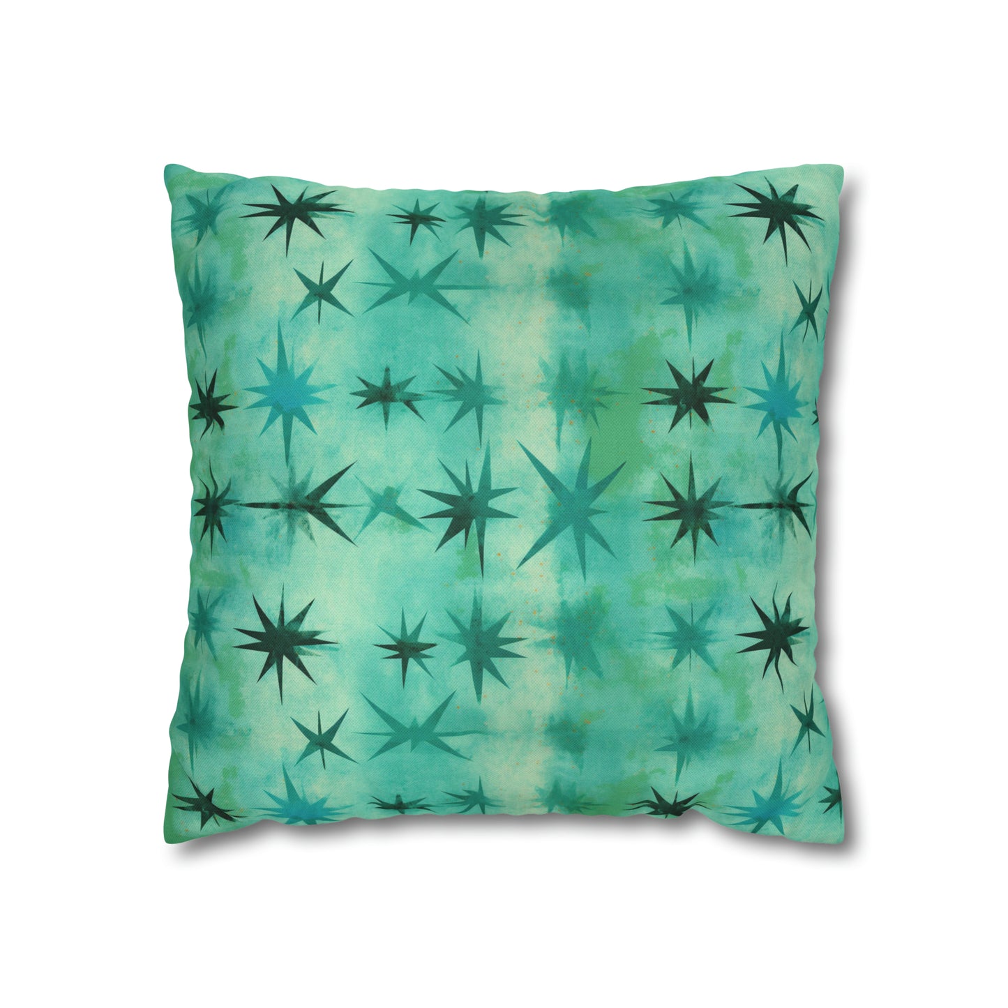 Aqua Green Starry Square Pillow Case