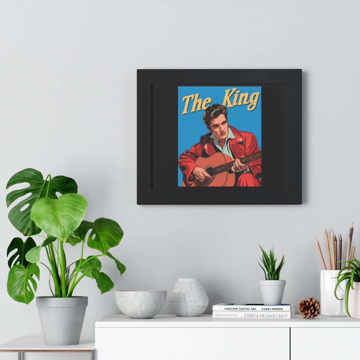 The King Elvis Presley Framed Poster - Iconic Rock and Roll Wall Art, Music Legend Home Decor