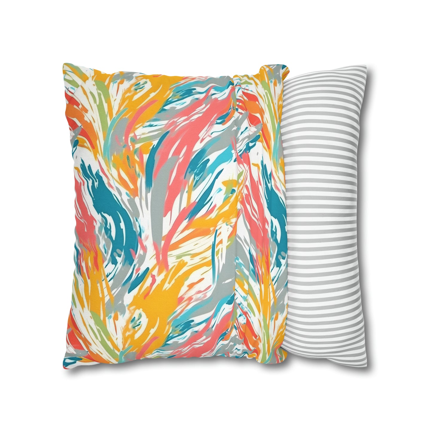 Multicolored Palm Leaves Pillow Case