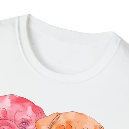 Colorful Pop Art Pug T-Shirt - Four Watercolor Pup Pugs in Vibrant Style