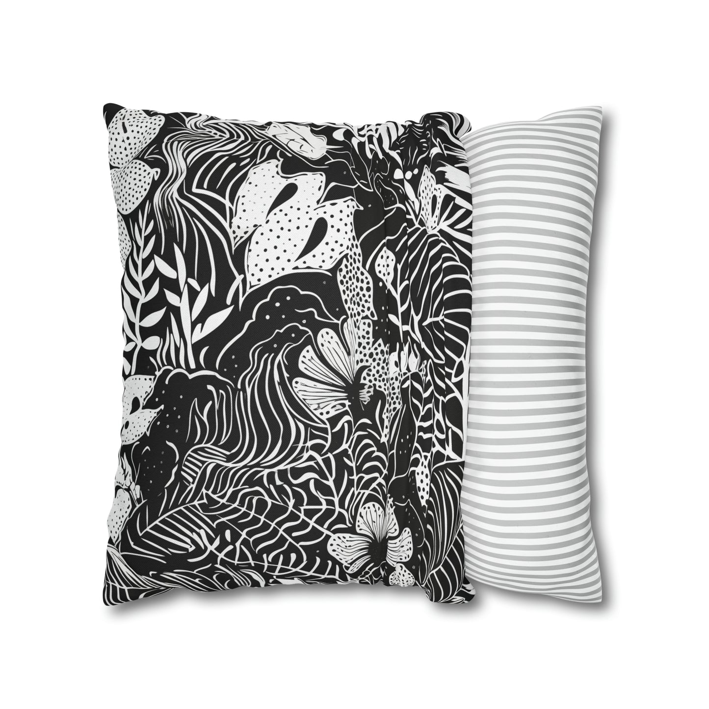 Black and White Tropical Pillow Case