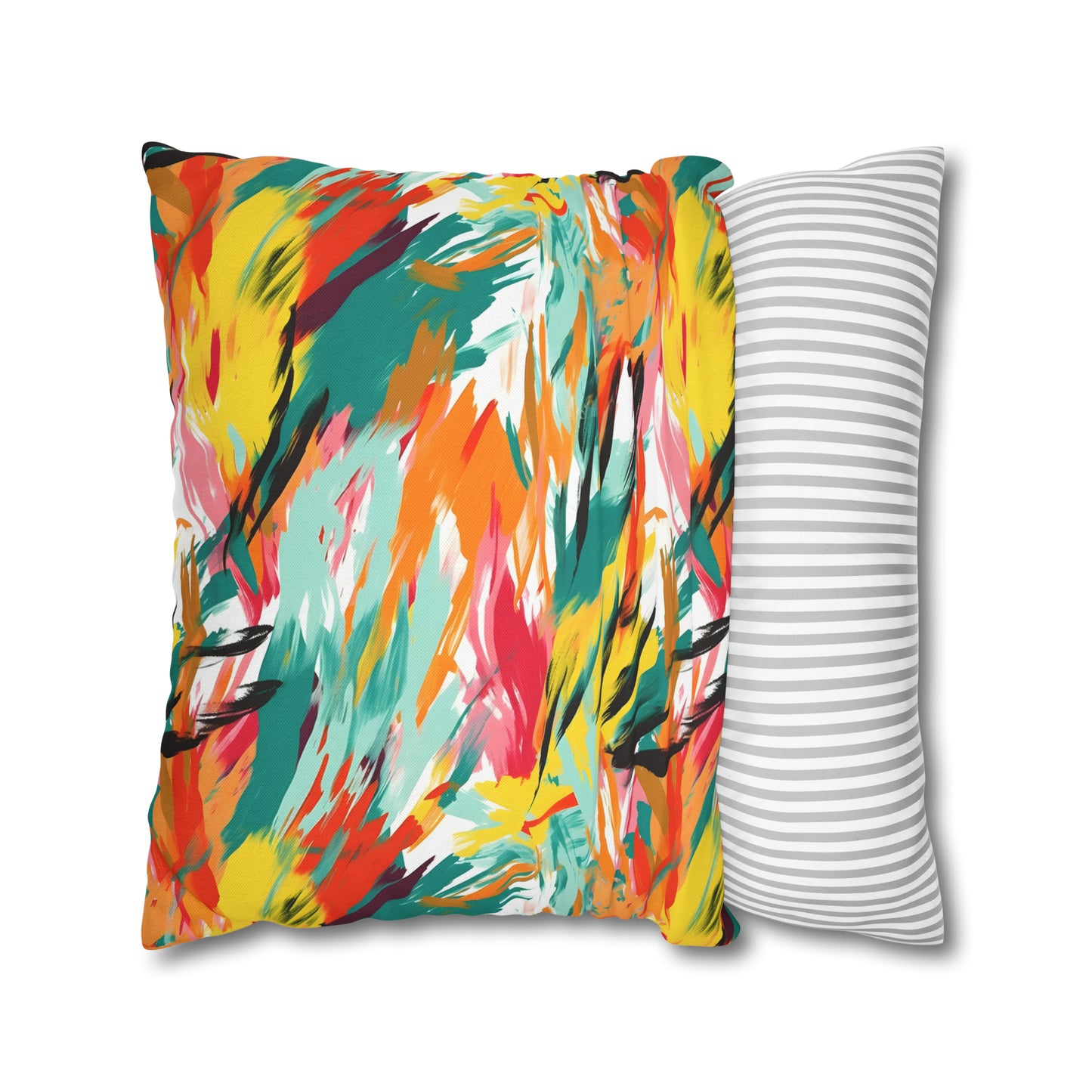 Exotic Flora and Fauna Abstract Paints Pillow Case