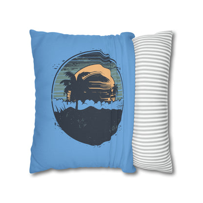 Coastal Tranquility: Beach Sunset Motif Pillow Case