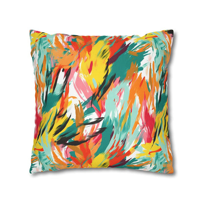 Exotic Flora and Fauna Abstract Paints Pillow Case