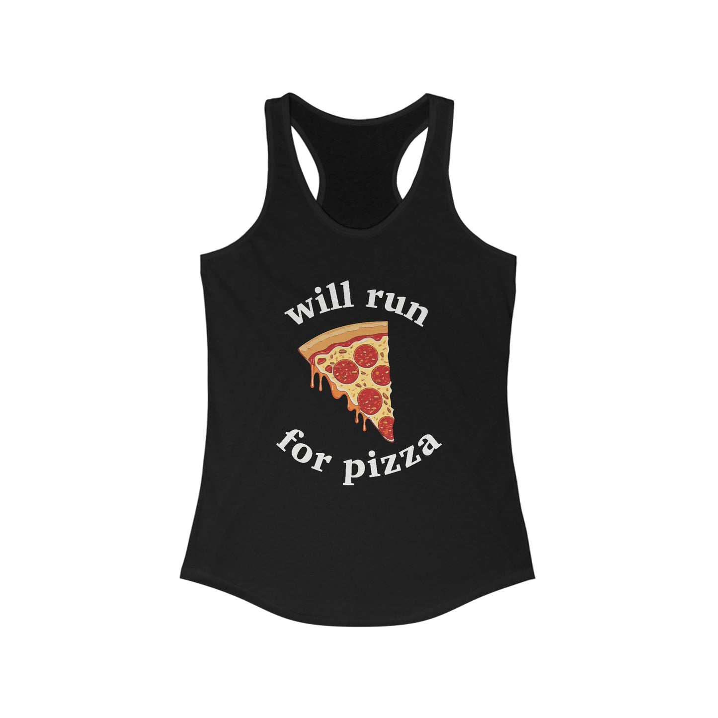 Will Run For Pizza Women's Tank-Top Custom Design