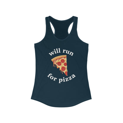 Will Run For Pizza Women's Tank-Top Custom Design