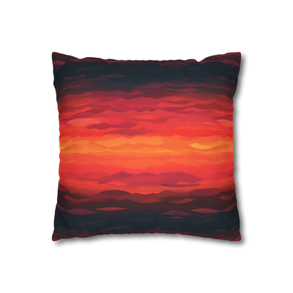 Red Sunset Pillow Case