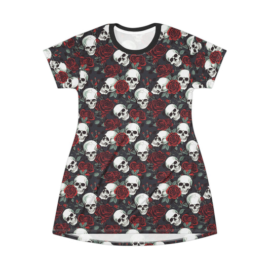 Skulls and Roses T-Shirt Dress