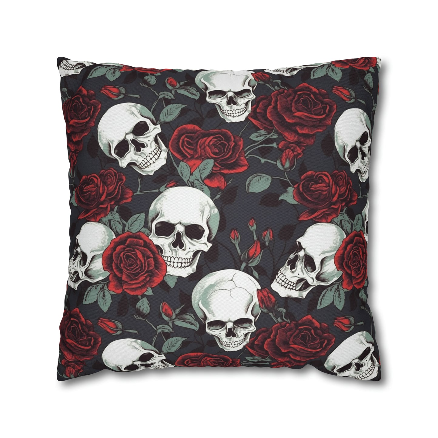 Floral Skulls and Roses Pillow Case